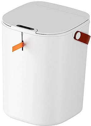 F Fityle Cubo de basura automático, cubo de basura inteligente, cubo de basura eléctrico de 20L, cubo de basura sin contacto de gran capacidad con tapa para, Blanco