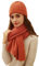 Bonnet d'Hiver Tricoté Pour Femme - Motif Léopard - Cache-cou - Ski, Orange, Taille Unique