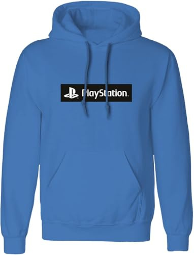 Playstation Box Logo Männer Kapuzenpullover blau L 80% Baumwolle, 20% Polyester Fan-Merch, Gaming
