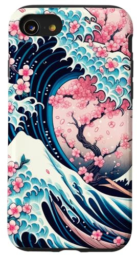 Great Wave Off Kanagawa Cherry Blossoms Hokusai Japanese Case for iPhone SE (2020) / 7 / 8
