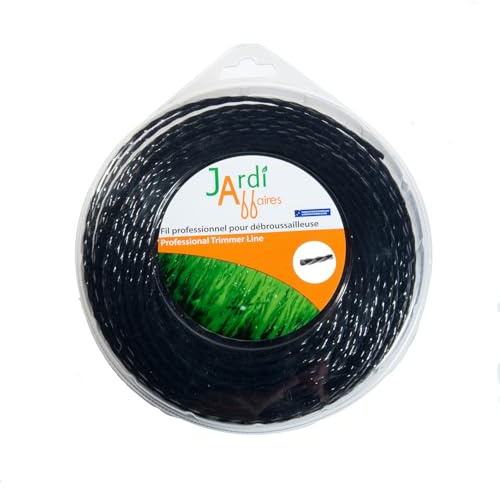 Jardiaffaires Professioneller Faden für Motorsense, gedreht, 2 mm x 15 m