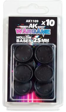 AK Interactive Wargame Hollow Base, 25 mm (10 Stück)