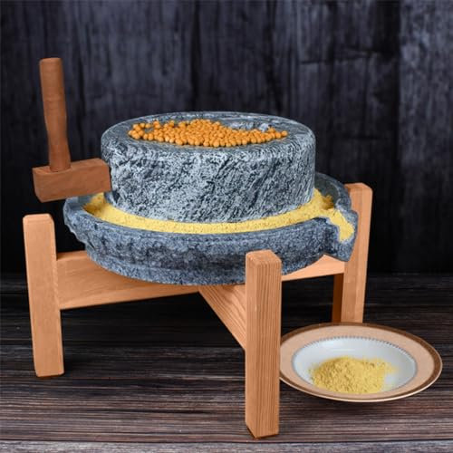 MLYYYDSS Macinacereali Macinapasta per Cereali in Pietra Blu Naturale, Macinino a Pietra Manuale/Macinino a Umido e a Secco, Macinino da Cucina Pesante per Cereali, mandorle, Pepe