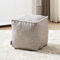 Louis Donné Boho-Pouf, ungefüllt, quadratisch, Ottomane, neutral, dekorativ, Ottomane, Poof Cover, Fußhocker mit Plüschspitze für Wohnzimmer, Stuhl, Couch, Sofa (38,1 cm, Khaki)