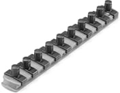 TEKTON 3/8 Inch Drive x 8 Inch Socket Rail, 10 Clips (Gray) | OSR11310