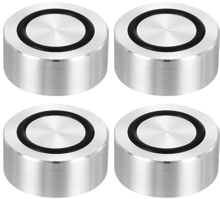 QUARKZMAN Rosca M8 35mm / 1.4 Diámetro 15mm de Grosor Círculo de Aluminio Disco Adaptador de Vidrio 4 Piezas Patas Redondas de Mesa Sólida Placa de Hardware