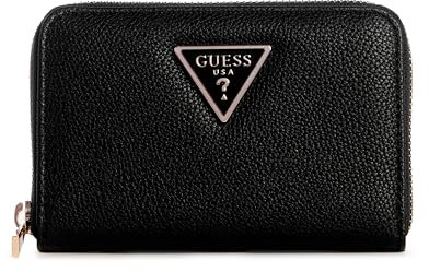 GUESS Meridian Medium Zip Around Wallet Black, Schwarz, Einheitsgröße