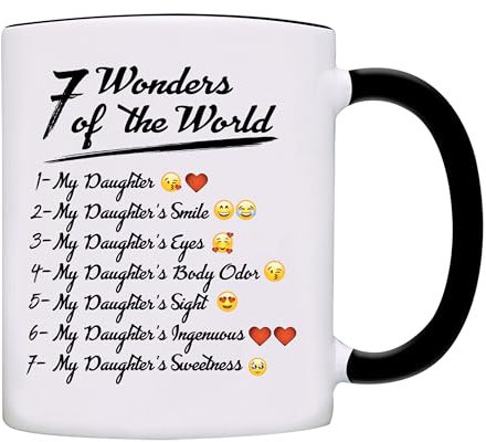 owndis 7 Wonders of The World, My Daughter for Moms and Dads Coffee Mug-0175-Black