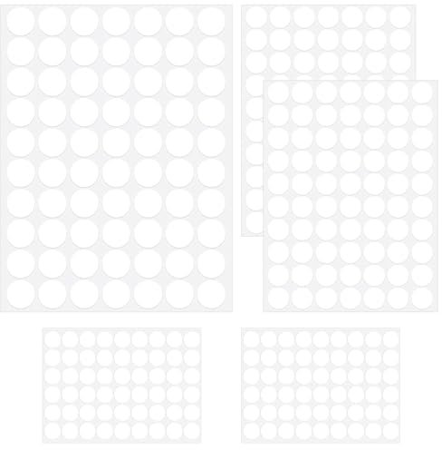 Cache Vis Blanc (318 Pièces), Disponible en 3 Tailles, 20mm, 15mm et 12mm, PVC Blanc Cache Vis Adhésifs, pour Armoires Murales Vis de Bureau Réparation de Meubles, 5 Feuilles