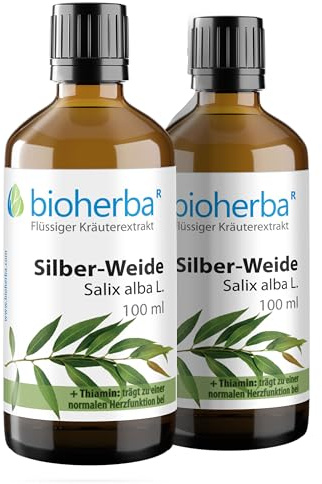 2 Stk. Silber-Weide Tropfen, Tinktur 100 ml – Mit Vitamin B1, Vegan von BIOHERBA PZN 18217898