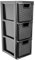 ALEEZ - 3 Drawer Plastic Storage Unit - Space Saving Multipurpose Medium Drawers - Rattan Design Home Office Storage Durable Draws - Tabletop, Desktop Drawers - 48cm (H) x 19cm (W) x 25cm (D)