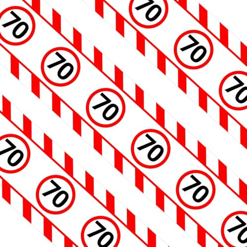 DazzJoy Absperrband 70 Geburtstag Deko, Verkehrsschild Deko 70. Geburtstag Mann Frau, 15m Absperrband Geburtstagsdeko 70, Banner Deko 70 Geburtstags Frauen Männer, 70 Jahre Jubiläum Party Geschenk