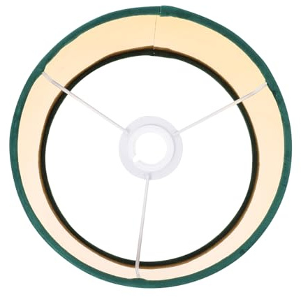 SEWACC Pantalla de Lámpara de Terciopelo Verde de 24 Cm Recubrimiento Dorado, Pantalla Decorativa para Lámparas de Mesa E27, Cubierta de Tela Duradera para Iluminación del Hogar,