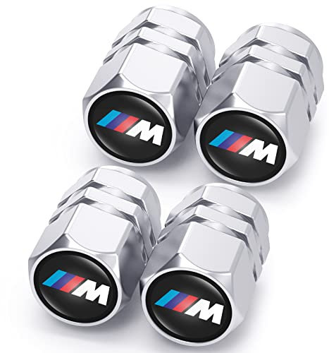 4 Stück Auto Ventilkappen für BMW M M2 M4 M5 M6 M8 X1 X2 X3 X5 X6 M135i M240i Z4 328i X7,Legiertes Ventilkappen Auto Reifenventil Kappe Staubkappen Zubehör für Autoreifen