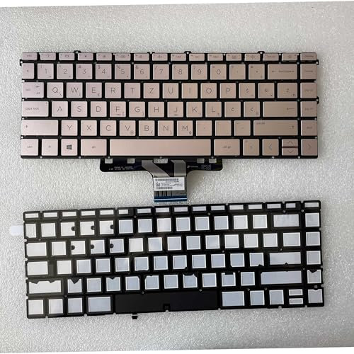 JYJYGDM Parti per Laptop Nuova Slovenia Jugoslavia for HP Pavilion X360 14-DV 14-DW 14-DW0000 Retroilluminazione Individuale Tastiera for Notebook in Oro Rosa