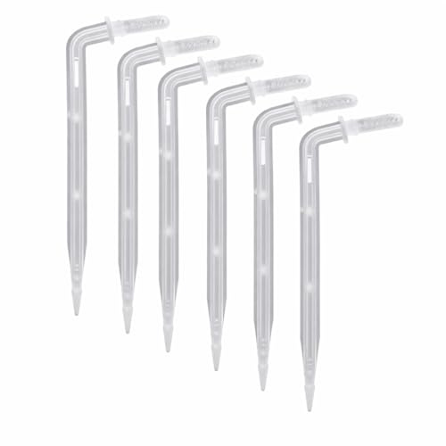 THXFUNAREA Riego por Goteo Goteros para Riego 4/6 mm Estacas Riego 10 cm Emisores Riego Jardin Sistema Irrigacion 50 Piezas Blanco