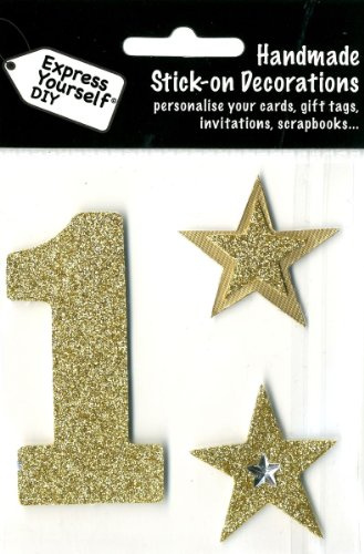 Express Yourself DIY, self Adhesive, Gold 1, Topper - Ideal for Card Making, Scrapbooking, Papercrafts, Childrens Crafts etc