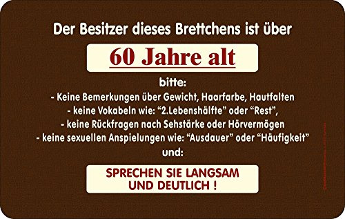 Birthday/Geburtstag - Frühstücksbrettchen - 60 Jahre alt