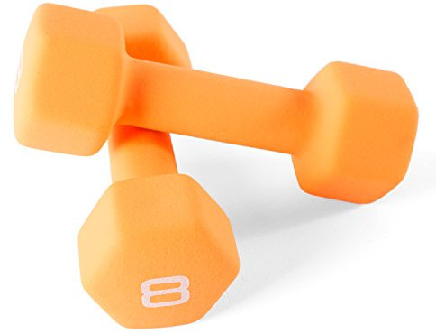 Cap Barbell Sdn5p-16 Cap Neopren-Hantel, einzeln oder Paar, mehrere Größen, Orange, 8 lb Pair