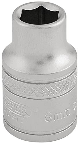 Draper 16533 3/8-Inch Square Drive 6 Point Metric Socket, 8mm Size, Blue