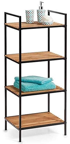 Zeller Standregal mit 4 Böden Regel, Holz, Schwarz, 39 x 33 x 95 cm