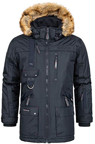 Geographical Norway Herren Winterparka Jacke Chirac abnehmbare Fellkapuze
