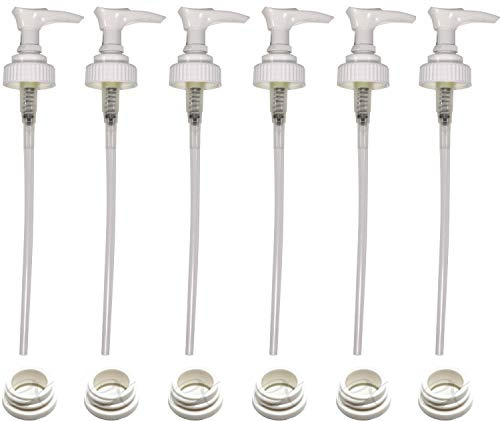 Creative Hobbies White Plastic Lotion Soap Dispenser Pumps with Glue On Screw Collars, Replacements for Soap and Lotion Pumps, Mason Jar Pumps or Bottles and DIY Crafts - 6 Sets