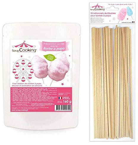Zubereitung für Zuckerwatte 160 g Rosa + 25 Stäbchen