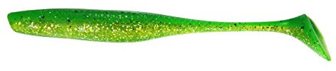 K.P Baits Lazy Shad Gummifisch 4 10 cm 5 Stück Barsch Zander 011 Lime Twon Tone