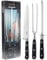 SABATIER Professional Carving Knife Set - 3 Piece Black Carving Knife, Fork & Honing Steel. Chrome-Molybdenum-Vanadium Stainless Steel Blade. Full Tang Triple Rivet Construction. 25 Year Guarantee