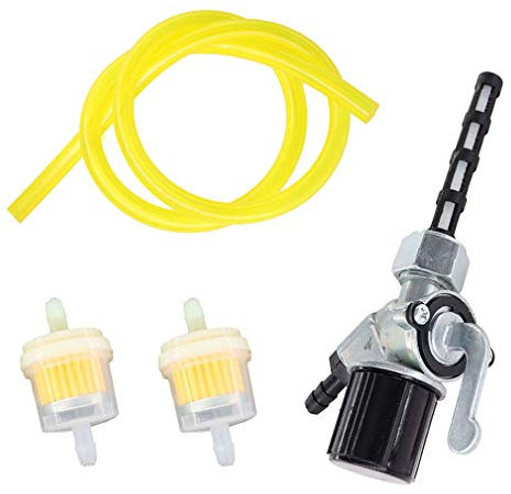 AISEN Benzinhahn inkl. Wassersack Benzinfilter mit 1m Benzinschlauch (5x8) für Simson S50 S51 S53 S70 S83 SR1, SR2, SR4-1 Spatz, SR4-2 Star, SR4-3 Sperber, SR4-4 Habicht, TR150, BK350
