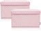 LIFENEY 2-Set Aufbewahrungsbox Kinder (37x25x21cm) I Aufbewahrungskorb für Kinderzimmer und Wohnbereich I Kinder Aufbewahrungskiste (Rosa Punkte)