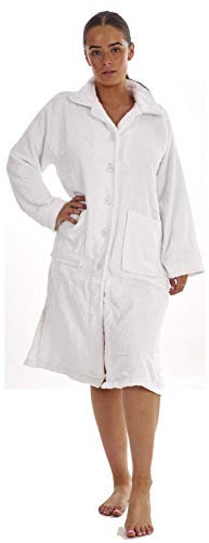 Ladies Button Gown - White - Size 16-18 - KL727