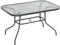 Outsunny Table de Jardin rectangulaire dim. 120L X 80l x 70H cm métal époxy Gris Plateau Verre trempé