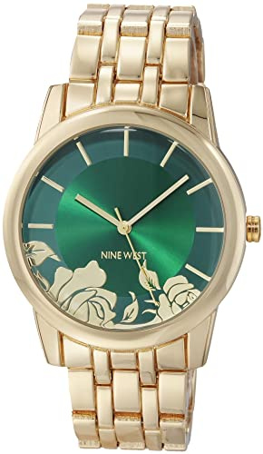 Nine West Women's Bracelet Watch, Gold/Green