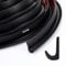 Tondiamo Striscia antipioggia in PVC per tettuccio e grondaia, 10,2 m, con retro adesivo, flessibile a forma di J, modanatura per auto, furgone, porta camper (nero, 1/2 pollici)