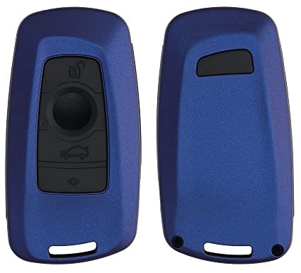 kwmobile Autoschlüssel Hülle kompatibel mit BMW 3-Tasten Funk Autoschlüssel (nur Keyless Go) - Hardcover Schutzhülle Schlüsselhülle Cover in Dunkelblau Schwarz