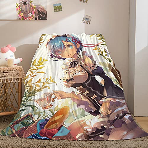 Re:Life in a different world from zero Rem/Ram Anime Flanell 3D Digital gedruckte Decke Bettwäsche Fit Office Home