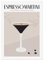 JUNOMI® Espresso Martini Poster DIN A2, Cocktail, Longdrink, Bar, Getränke, Cocktail Set | ohne Rahmen
