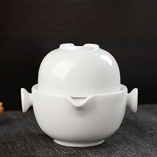 Liang baobao Théière et tasse à thé en porcelaine émaillée Blanc