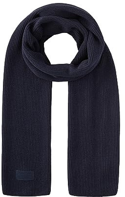 TOM TAILOR Herren 1038544 Basic Winterschal aus Baumwolle, 13160-Knitted Navy Melange, OneSize