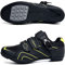 Adoff Fahrradschuhe Herren Damen MTB Schuhe SPD Mountainbike Schuhe mit Schnalle Mountainbikeschuhe Rennradschuhe (44,schwarz grün 2)