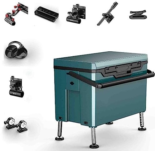 CAULO 32L Flache Abdeckung Isolierung Angelbox mit Rädern Multifunktions-Angelstuhl Angelgerät Sitzbox Angeln Trockenbox Kühler frisch (Add Accessories)