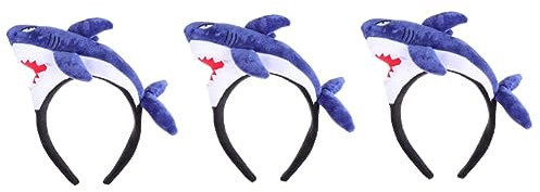 FRCOLOR 3 Stk Hai-stirnband Kinder Cosplay Mitbringsel Meerestier-stirnband Neuheit Party Stirnband Haarschmuck Für Geburtstagsfeiern Hai-haarband Combo-platte Stoff Perlmutt