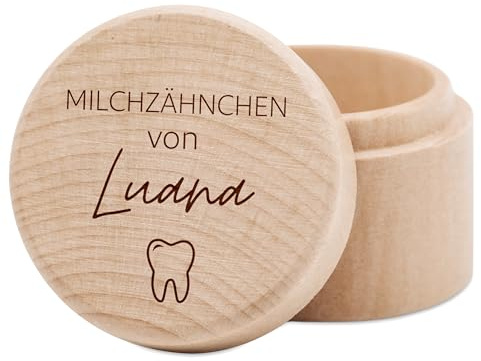wunderwunsch Zahnbox für Milchzähne personalisiert, Milchzahndose Mädchen | Kinder Zahndose Junge, Erste Locke, Nabelschnur Dose Baby, Aufbewahrung, Box, Hund, Personalisiertes, Jungen