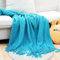 QIUMING Nordic Stil Diamant Karo Gestrickte Fransen Decke Bett Sofa Dekorative Outdoor Camping Decke Plaid Bettdecke Wandteppich