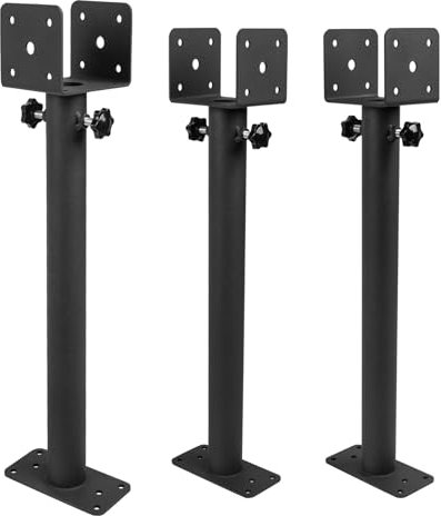Wpbhk 3Pcs Roof Riser Brackets Kit, Roof Mount Brackets, Pergola Roof Beam Brackets, 3-1/2 Saddle Black Riser
