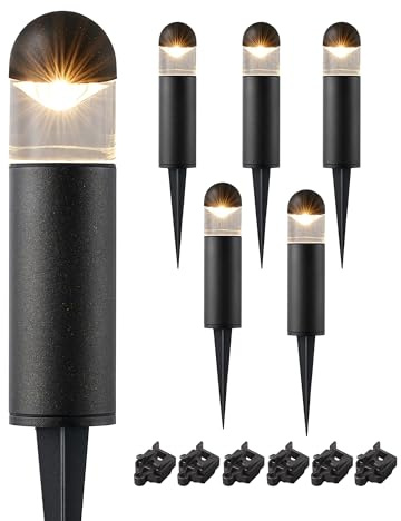 EDISHINE Low Voltage Landscape Lighting Glass Aluminum 6 Pack