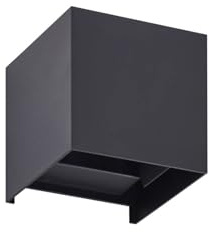 Lindby LED Wandleuchte außen Nivar (spritzwassergeschützt (Modern) in Schwarz aus Metall (1 flammig,) - Außenwandleuchten Wandlampe Led Außenlampe Outdoor für Außenwand/Hauswand