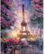 MXJSUA Eiffelturm Malen nach Zahlen Erwachsene, DIY Handgemalt Ölgemälde Kit 40x50cm, Paint by Numbers Adult Mit 3 Pinseln und Acrylfarbe Leinwand Kit, Geschenke und Home Haus Deko